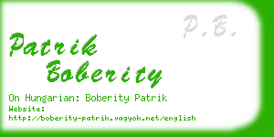 patrik boberity business card